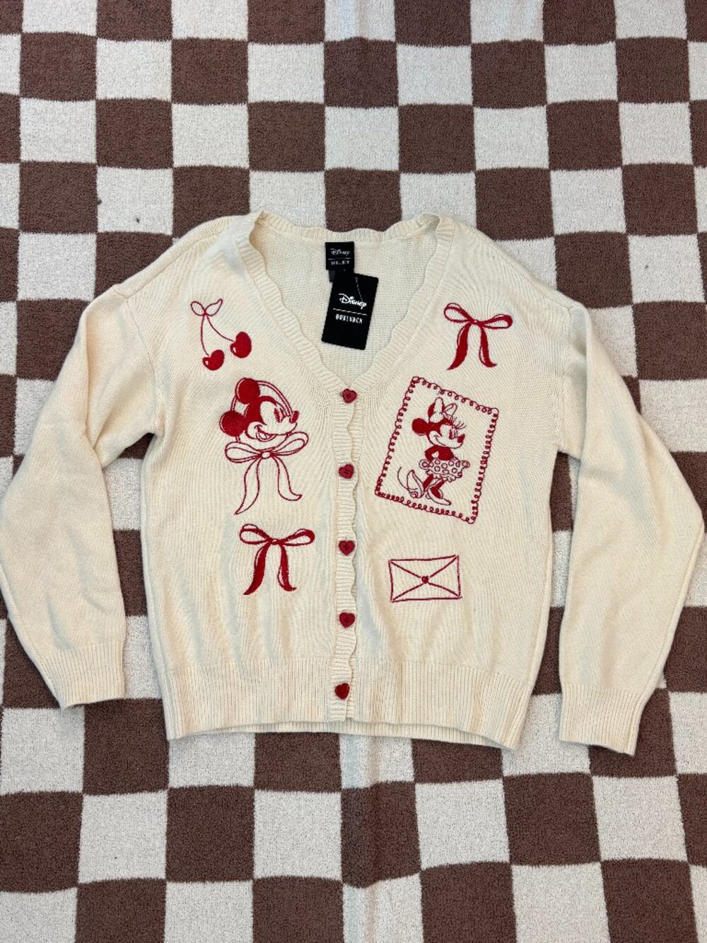 Disney Mickey & Minnie Valentine's Day Women's Cardigan — BoxLunch Exclusive